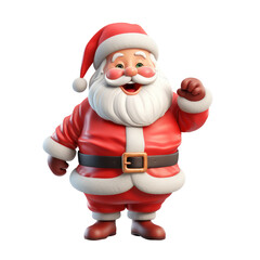 santa claus 3d rendered illustration on white background.