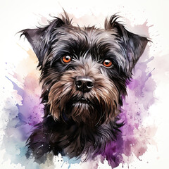 watercolor Affenpinscher clipart, Generative Ai