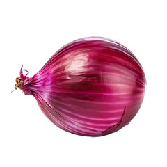 a Red onion side view in an isolated and transparent PNG in a Vegetabel-themed, photorealistic illustration. generative ai