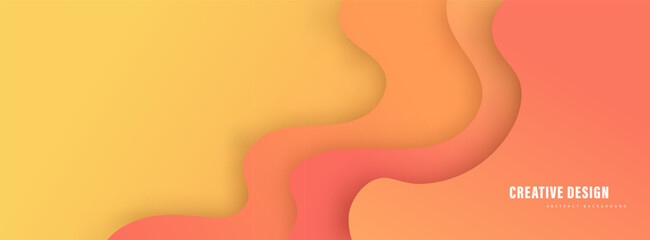 Colorful geometric background. Fluid shapes composition. Abstract background for design with paper cut effect