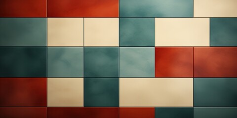 Fototapeta premium Experience groovy 70s vibes with a clean, minimalist vintage background featuring abstract geometric patterns in a trendy retro aesthetic.