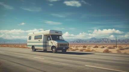 Delivery van on highway