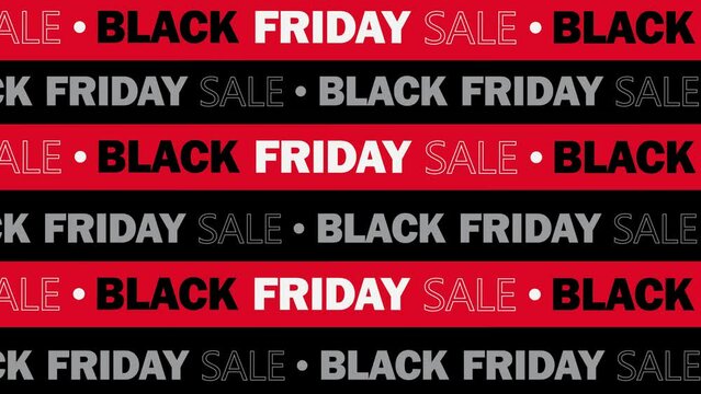 Black Friday Sale with layers style text, video black and red and white color