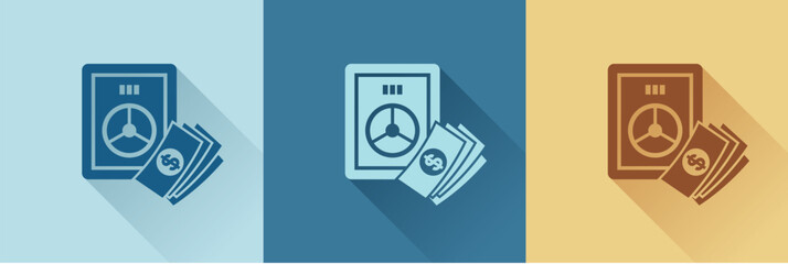 Money Abstract icons set, Finance, Flat style, Stylization, Vector illustration