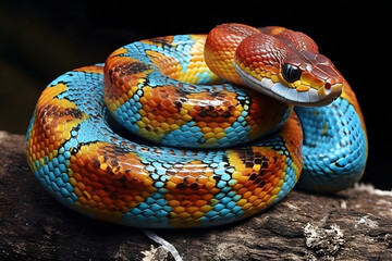 Beautiful bright snake in the wild. 