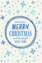 Decorative Christmas greeting cards with snowflakes. Vector illustration
