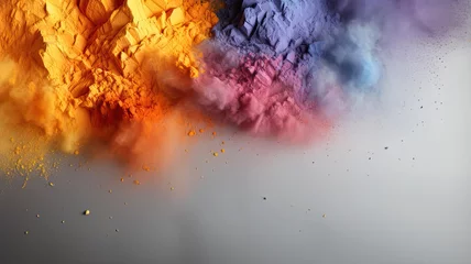 Foto auf Acrylglas Antireflex Background with colorful powder for Holi festival © Viktoriia