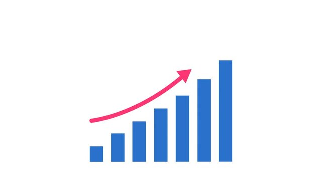 business graph with arrow animation video