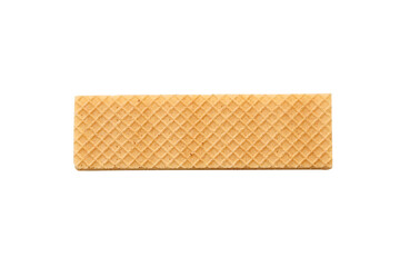 Delicious chocolate wafer isolated on white background close up