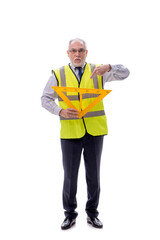 Old foreman isolated on white