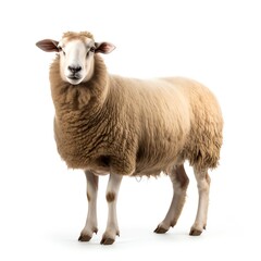 a sheep standing on a white baca sheep standing on a white backgroundkground