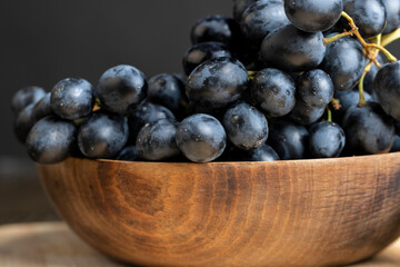 Blue grapes grown in a home vineyard