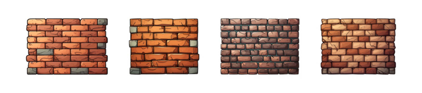 Cartoon brick wall. Vector illustration
