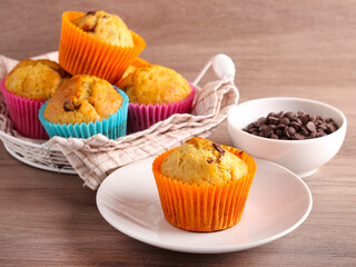 Homemade chocolate chip muffins