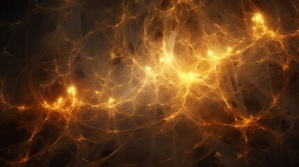 Naklejka premium Interwoven strands of radiant light forming an intricate, pulsating web in an abstract, cosmic realm.