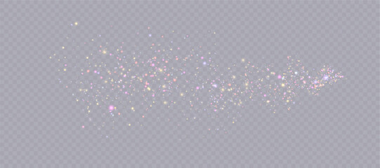 Bright Christmas glitter background design. Bokeh light effect of an explosion of flickering particles. Bright light dust png vector	 - obrazy, fototapety, plakaty