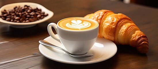 In the French bakery cafe, the aroma of freshly brewed coffee, accompanied by the sweet scent of pastries and the zesty tang of orange juice, filled the air as people enjoyed their breakfast meals
