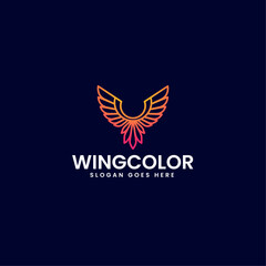 Obraz premium Vector Logo Illustration Wings Color Gradient Colorful Style