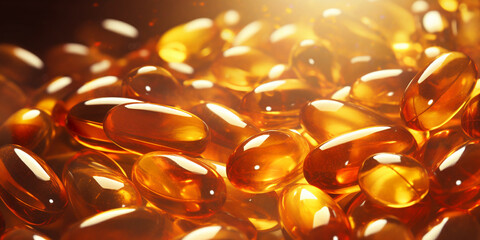 handful of vitamin D tablets background. ai generative - obrazy, fototapety, plakaty