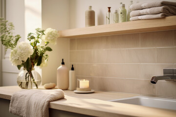 A tranquil oasis of clean lines, natural materials, and calming hues, this Scandinavian bathroom exudes a sense of understated elegance and effortless relaxation