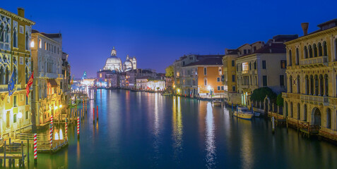 Clear night in Canal Grande in Venice