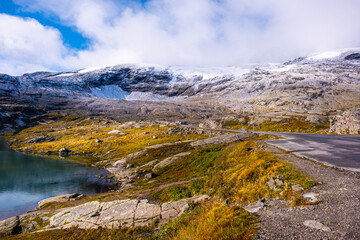 Barren Landscape High Above Geirangerfjorden and Geiranger