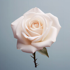close up shot of rose with white background