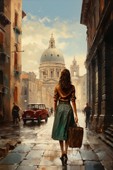 woman walking in the street