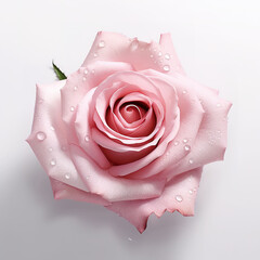 close up shot of rose with white background