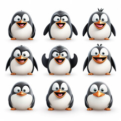 Fototapeta premium 3D model of a penguin with white background