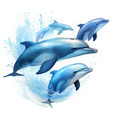 Obraz premium dolphin gliding on white background