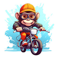 cartoon style illustration of a monkey