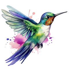 hummingbird and flower, generative ai