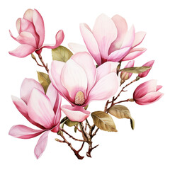 pink magnolia flower, generative ai