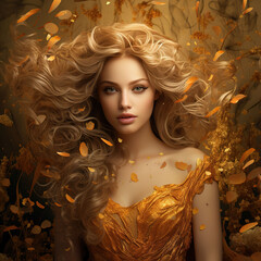 stunning golden background girl h