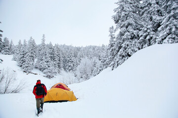 Winter Camping in the Uludag Mountain Photo, Uludag National Park Bursa, Turkiye (Turkey)
