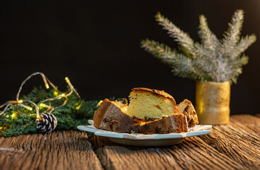 festive christmas cookies on wooden table