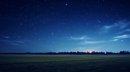 Clear starry sky over an empty field  AI generated illustration