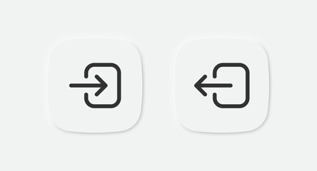 Login icon. Logout sign. Exit and enter symbols. Vector isolated sign.