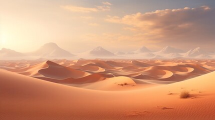 A surreal desert landscape with dunes that seem to defy gravity.