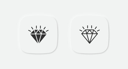 Diamond crystal icon. Gem sign. Gemstone symbol. Vector isolated sign.