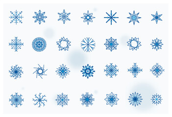 28 Unique Vector Snowflakes