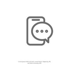 mobile chat outline icon pixel perfect for website or mobile app