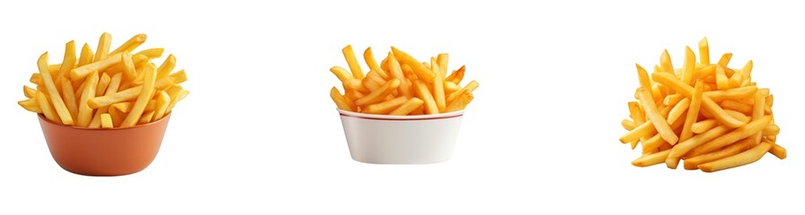 french fries isolated on transparent background