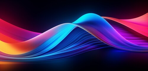 Fototapeta premium the vibrant world of an abstract background adorned with curved neon lines