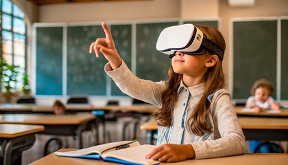 3D glasses and virtual learning of the child in the classroom