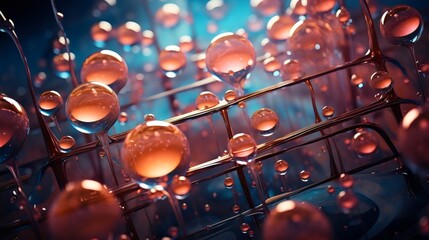 Close-up of Spheres in a Scientific Experiment Setup
