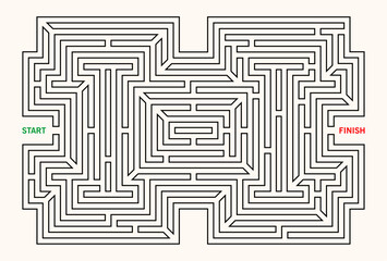 Labyrinth (brain teaser) vector graphic. Original design maze (maze) fun game illustration.