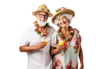 Elderly Couple Enjoying Summer Fun