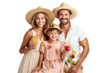 Family Enjoying Summer Fun with Drinks